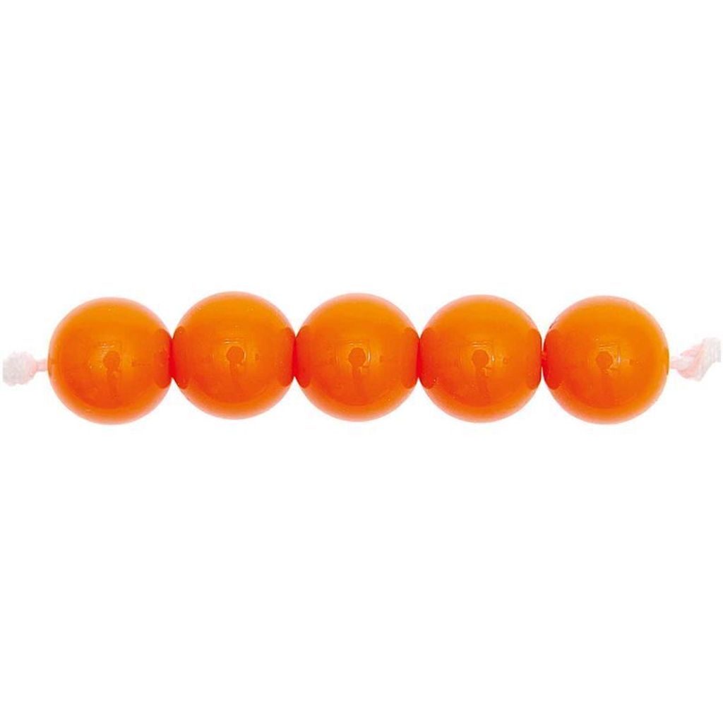 24 Runde Perlen 10 mm - Orange