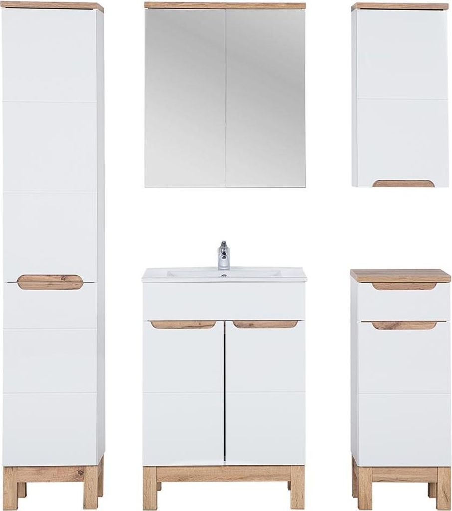 Design Möbel Waschbecken Badezimmer Bad Set Garnitur Schrank Badmöbelsets 5tlg.