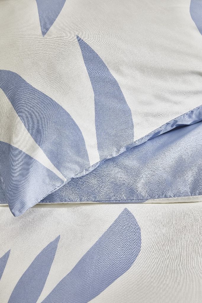 Walra Bettwäsche Simple Leaves Off White / Jeans Blau - Produktbild 