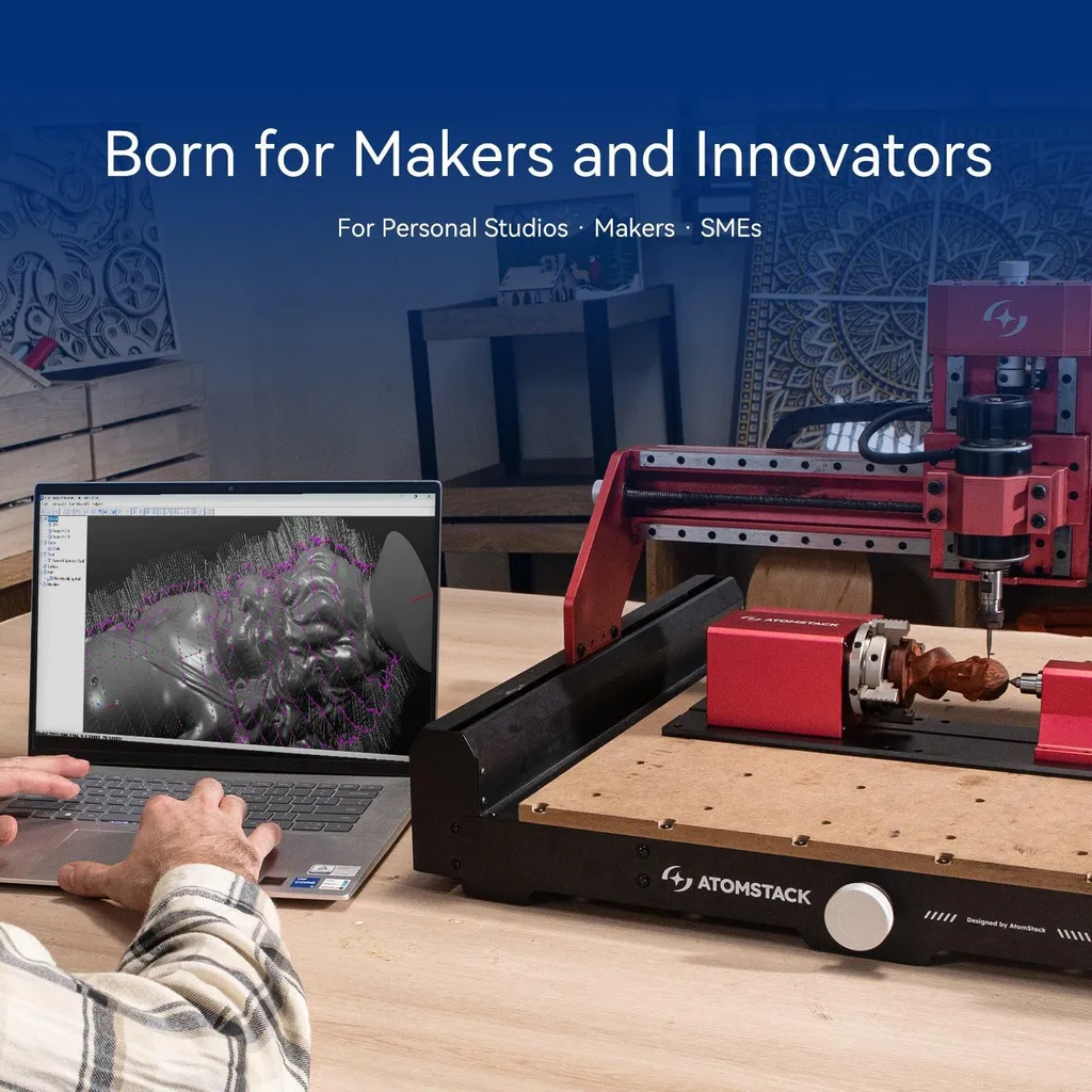 Axe Rotatif Précis ATOMSTACK RC1 pour Gravure 360° sur CNC C4 PRO - 4