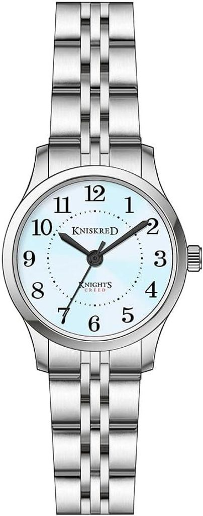 Watch Einfach Lesen Armbanduhren für Damen mit Festem Edelstahlband Damen Kleidung Uhr Wasserdicht Präzise Zeitmessung Massives Edelstahl-Armband