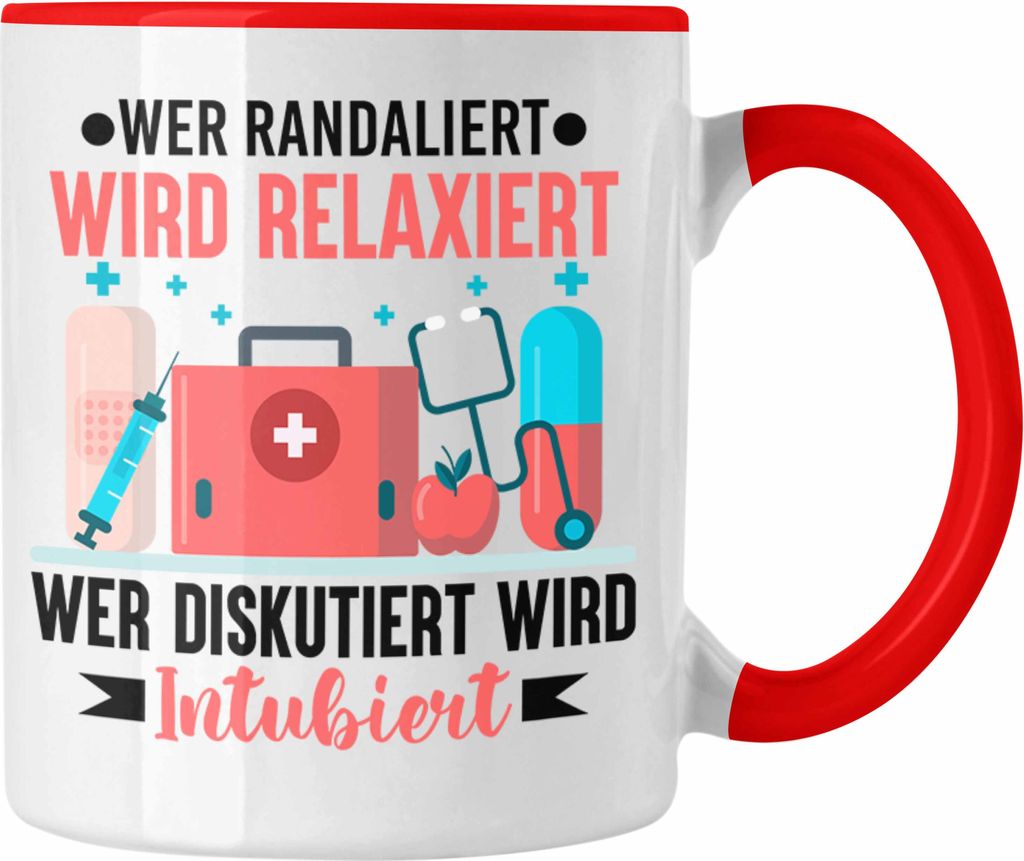 Trendation - Krankenschwester Tasse Geschenk Propofol Spritze Geschenk Krankenschwestern Kaffeetasse Arzt Ärtzin Arzthelferin (Rot)