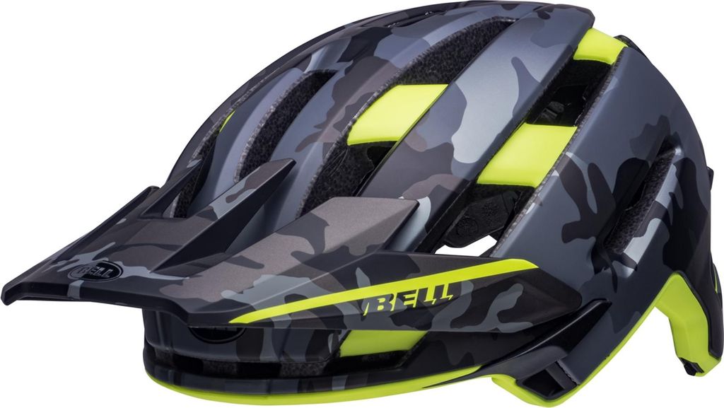 Bell Super Air Spherical Fahrradhelm matte camo/hi-viz S Grau