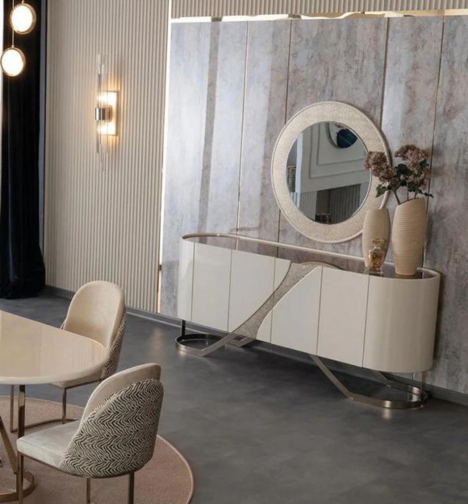 Esszimmer Konsole Sideboard mit Spiegel Anrichte Schrank Verspiegelt