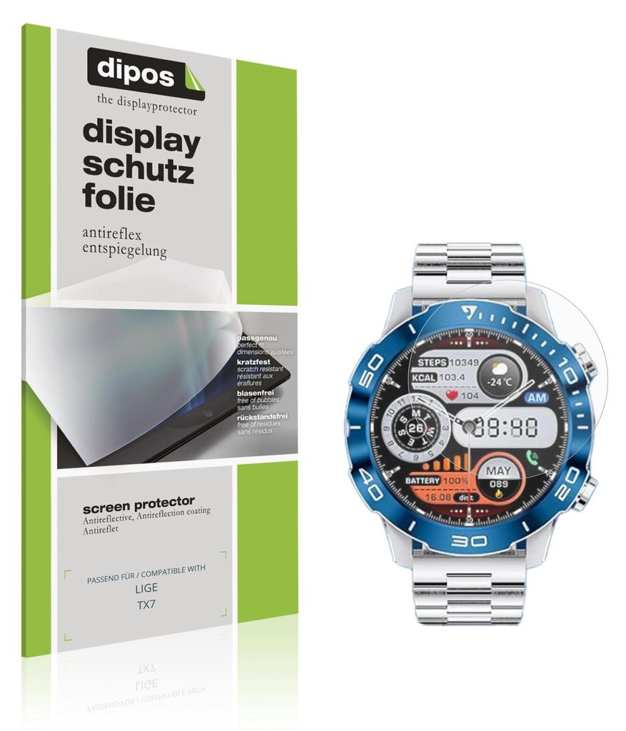 6x Schutzfolie für LIGE TX7 matt Displayschutzfolie Folie Display Schutz dipos