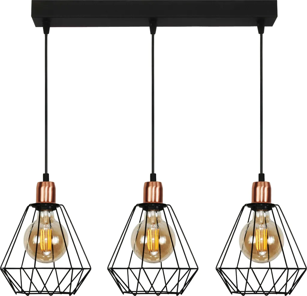Lustre suspension de style industriel noir pour cuisine et salon loft