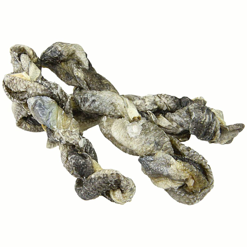 300g Schecker Fischhaut - Twister fettarme Hunde-Knabbersticks aus feinster Meeresfisch Haut