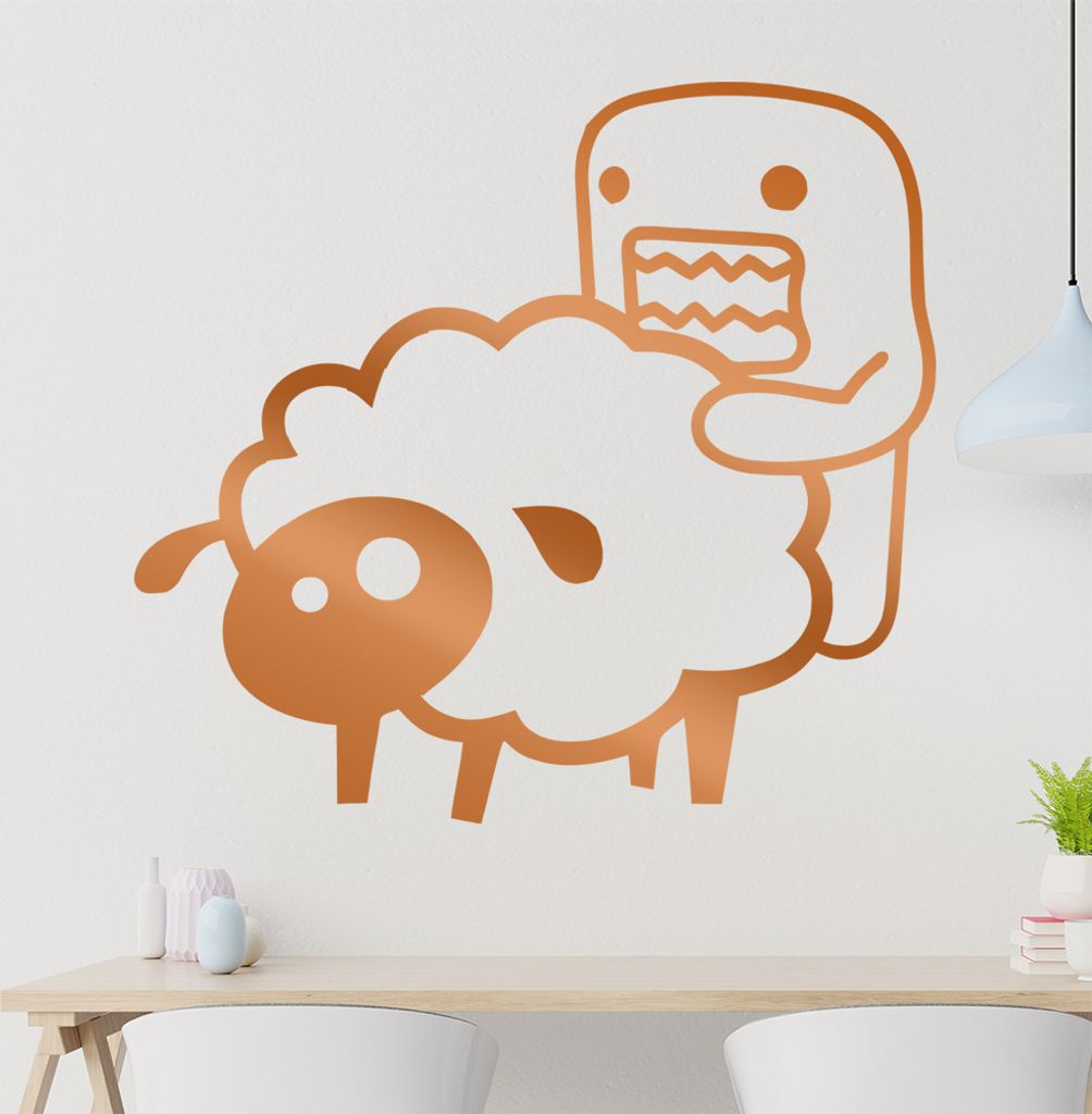 Domo Sheep Wandtattoo in 6 Größen - Wandaufkleber Wall Sticker - Dekoration, Küche, Wohnzimmer, Schlafzimmer, Badezimmer