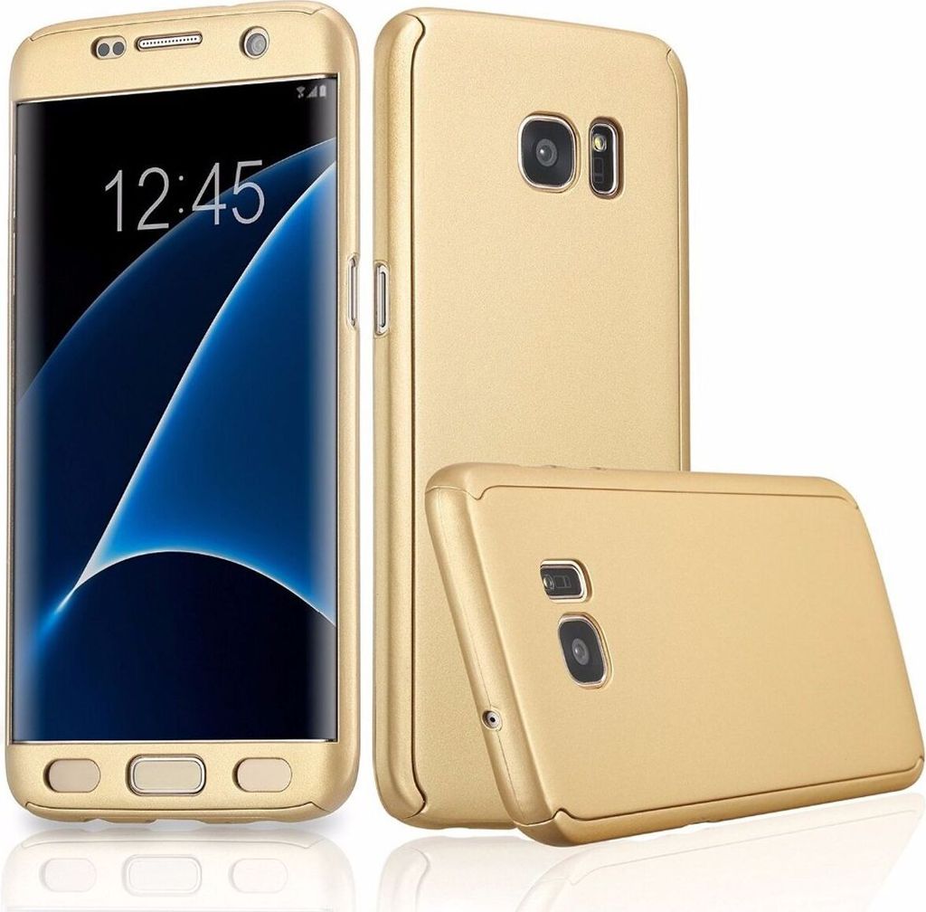 Handyhülle Schutzhülle für Samsung Galaxy S6 Edge Plus Full Case Cover Displayschutz 360 Gold