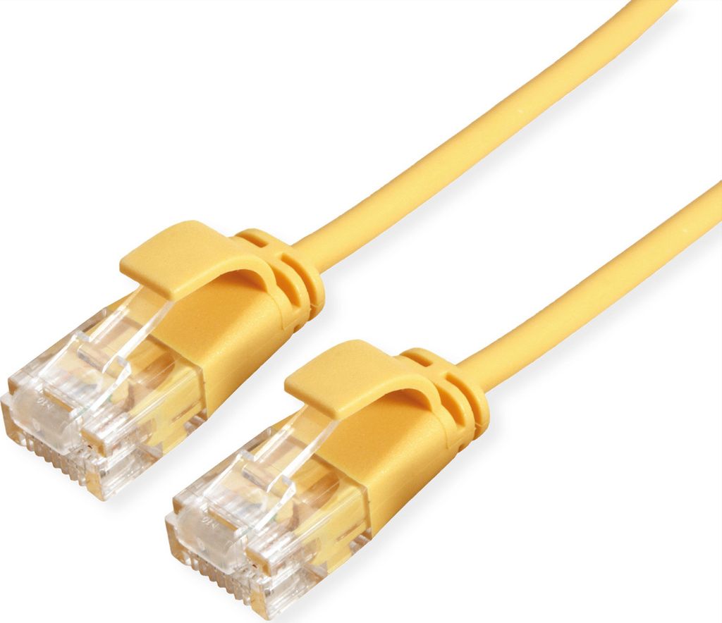 ROLINE UTP DataCenter Patchkabel Cat.6A (Class EA), LSOH, slim, gelb, 1 m
