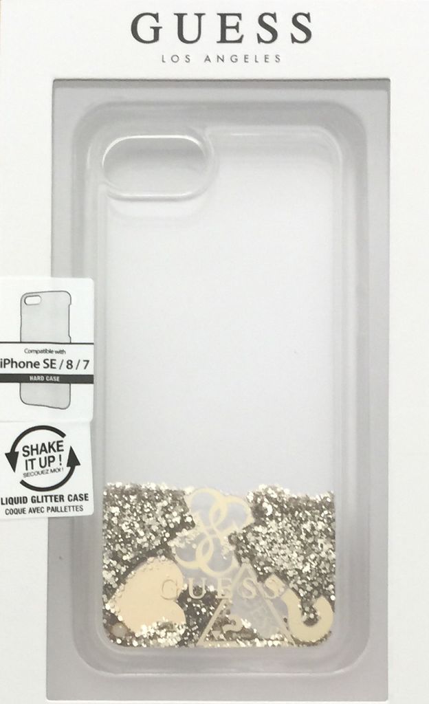 Guess GUHCI8GLHFLGO iPhone 7/8/SE 2020 /SE 2022gold/zÅoty Hard Case Glitter Hearts Schutzhülle