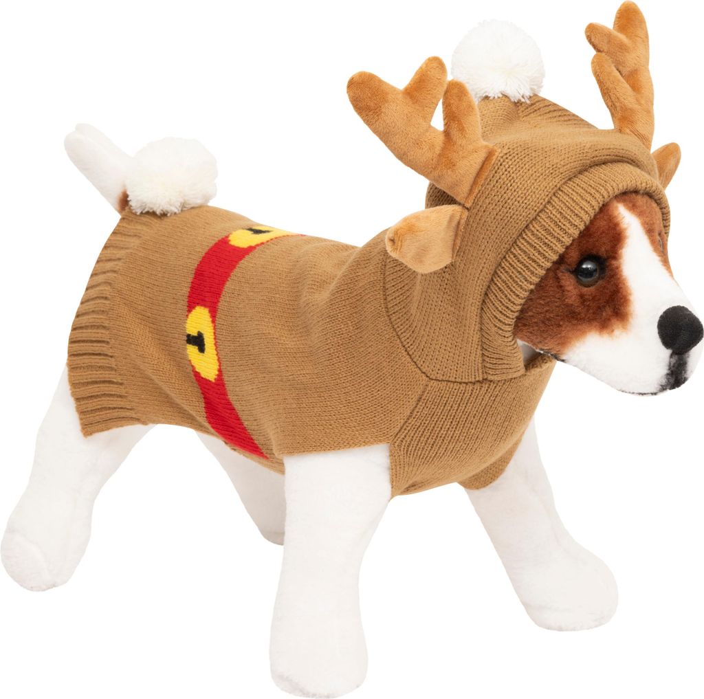 ATMOSPHERA | Hundemantel – Hundepullover – Größe S 42 x 18 cm – Weihnachts Hundedecke – Rentier