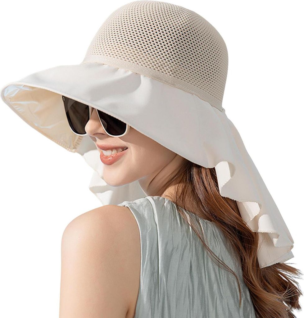 Sommer-Bucket-Hut für Damen mit Schal, breiter Krempe, Produktbild 