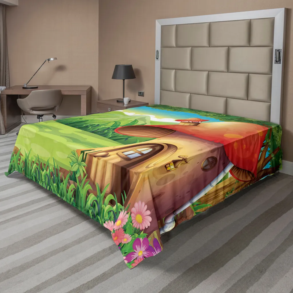 Drap Plat XXL pour Lit Décoratif Thème Nature Sauvage et Forêt Enchantée