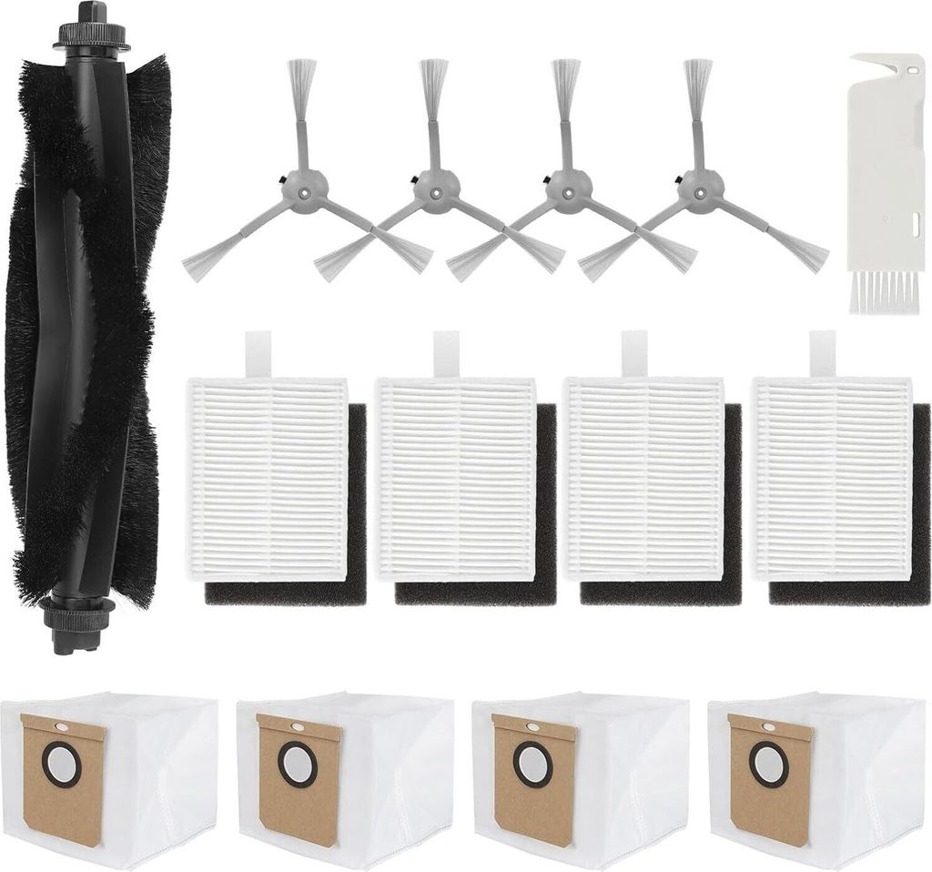13 Stück Ersatzteile für Eufy L60/ L60 SES/ L50/ L50 SES Saugroboter, Ersatz Zubehörset mit selbstentleerender Station, Zubehör-Set, Rollenbür...