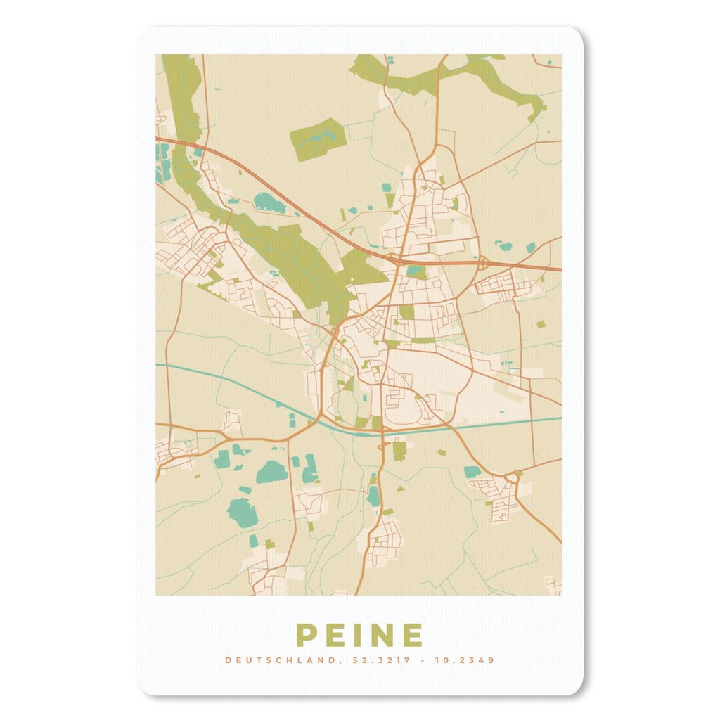 MuchoWow Mauspad Mousepad Karte - Peine - Jahrgang - Karte 40x60 cm - Mousepads - Maus Mat - Pad - Mausunterlage - Schreibtisch Accesoire