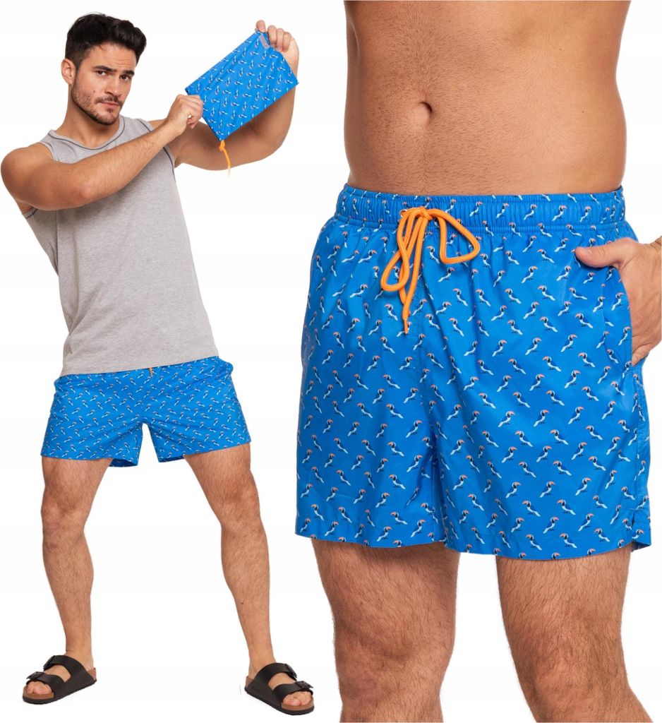 BADESHORTS Shorts Schnelltrocknende Badehose Modisch in Tukanen MORAJ XL