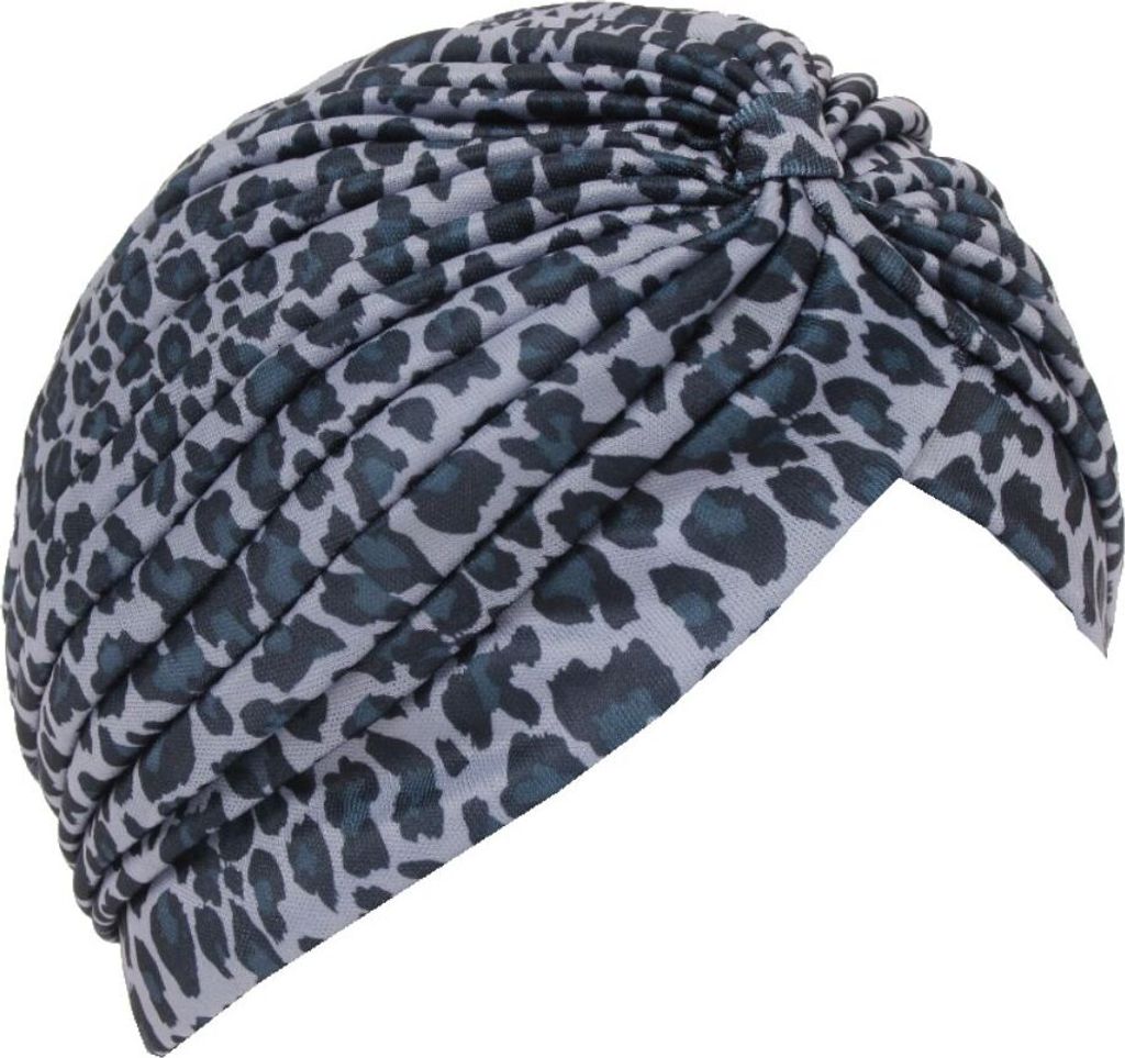 Damen Turban Kopfbedeckung Fashion Leopard Grau Produktbild 