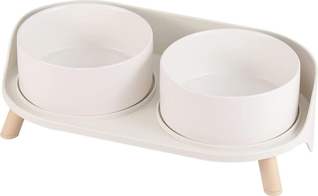 Erhöhter Keramik-Hundenapf Mit Metallständer - Fressnapf Für Mittelgroße Hunde - Ideal Für Futter Und Wasser - Grün
