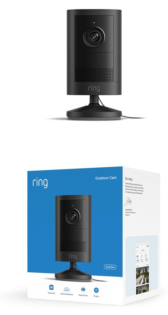 Ring Outdoor Camera 2K, buitencamera, met stekker (nieuwste Productafbeelding 