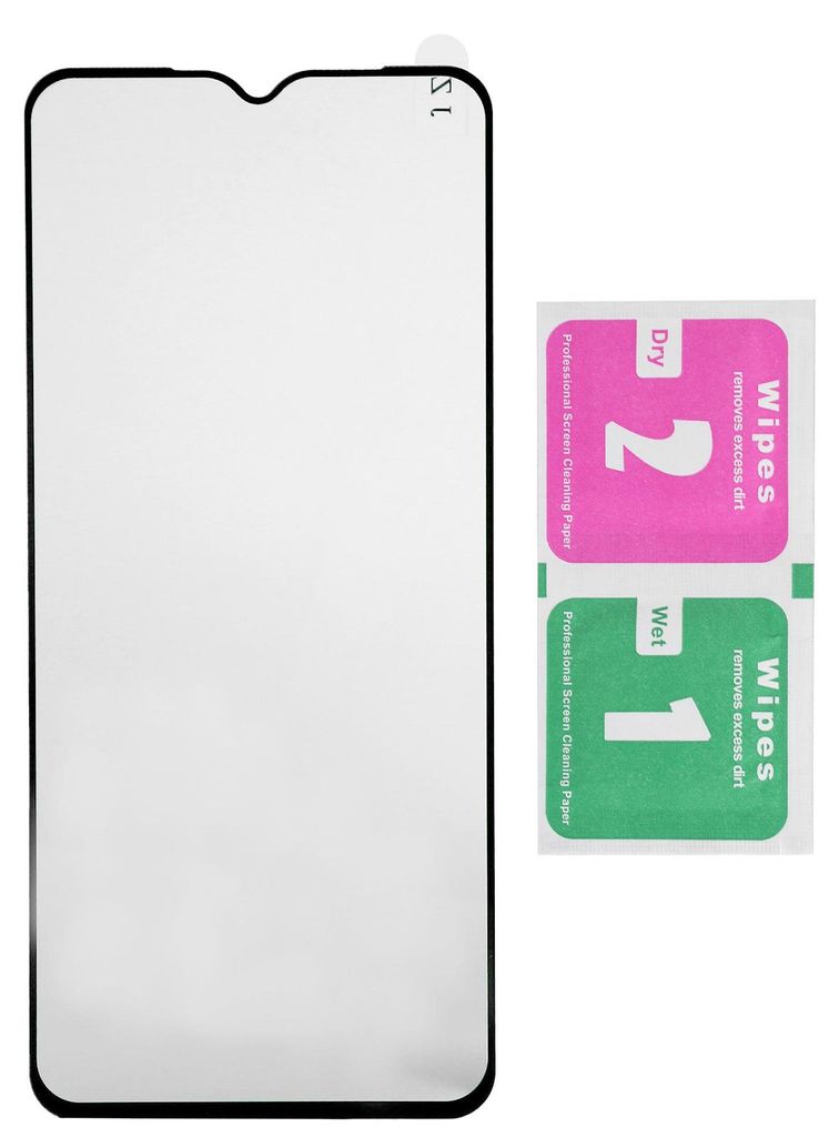 Vollständige Displayschutzfolie aus gehärtetem Glas für Redmi 9A-Handys, Schwarz