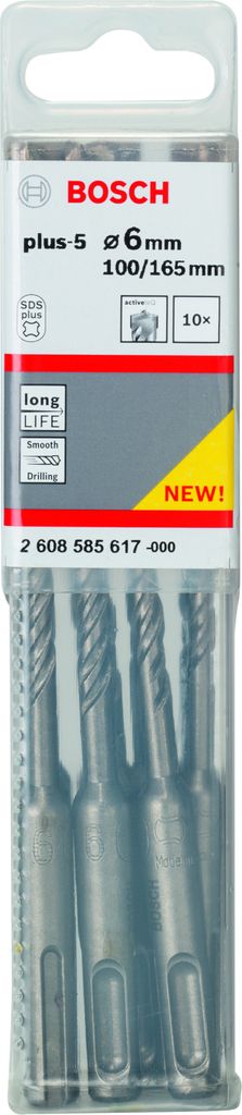 Hammerbohrer SDS plus-5, 6 x 100 x 165 mm, 10er-Pack Produktbild 