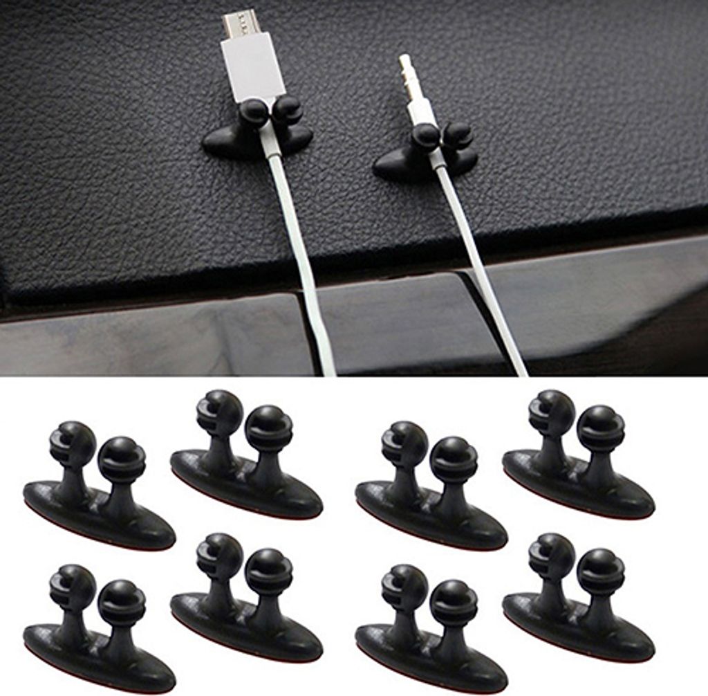 8pcs Multifunktionales Klebstoff -Auto -Ladegerät Line Line Clasp Clamp USB -Kabelclips