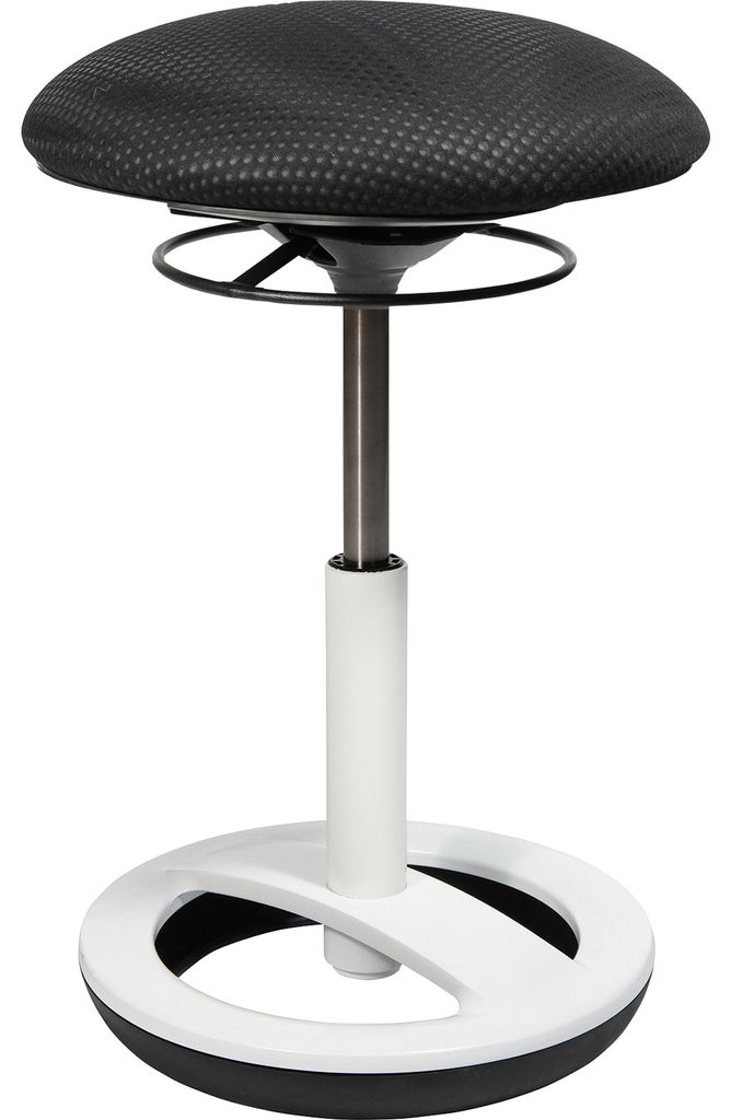 TOPSTAR Hocker Sitness Bob SU43BR0 Fuß weiß Bezug schwarz Produktbild 