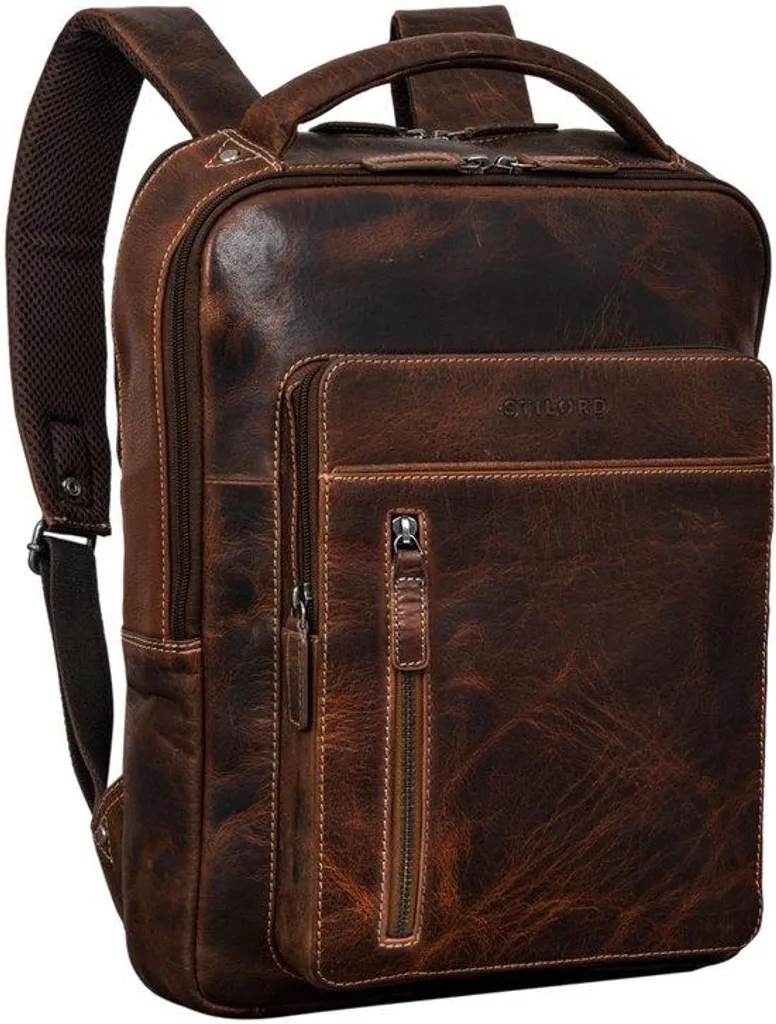 Sac de voyage pour ordinateur 14 pouces en cuir marron au style vintage