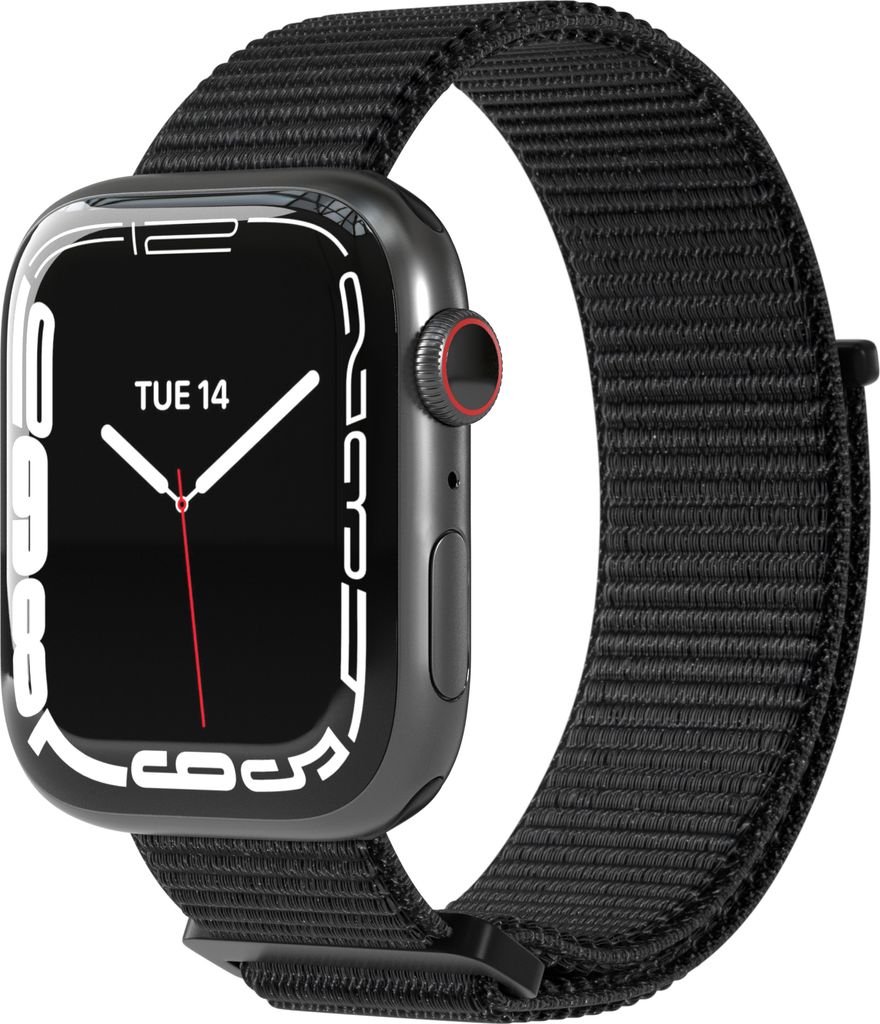 EAZY CASE Apple Watch Armband Nylon 38mm/40mm/41mm verstellbares Ersatzarmband, iWatch Serie, Sportarmband in Schwarz