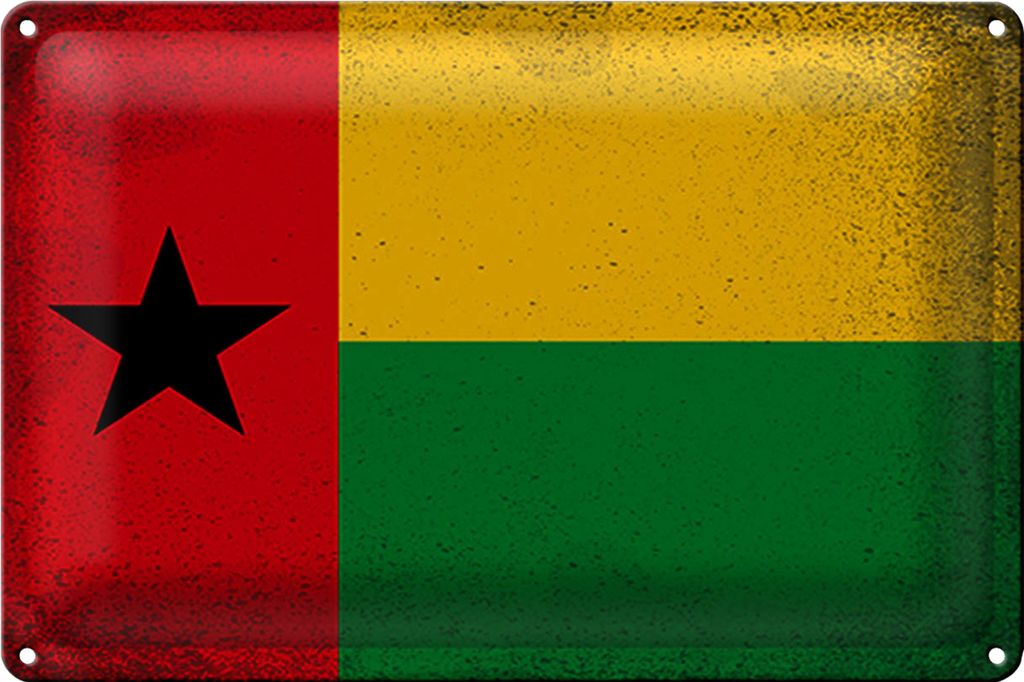 Blechschild Flagge Guinea-Bissau 30x20cm Guinea Vintage