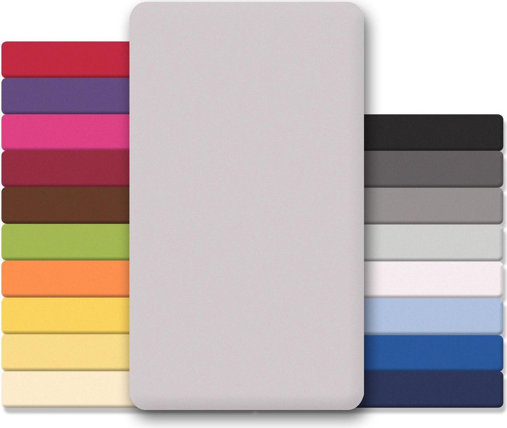 Lucina Topper 180x200-200x200 silbergrau Baumwolle Jersey 130g/m²