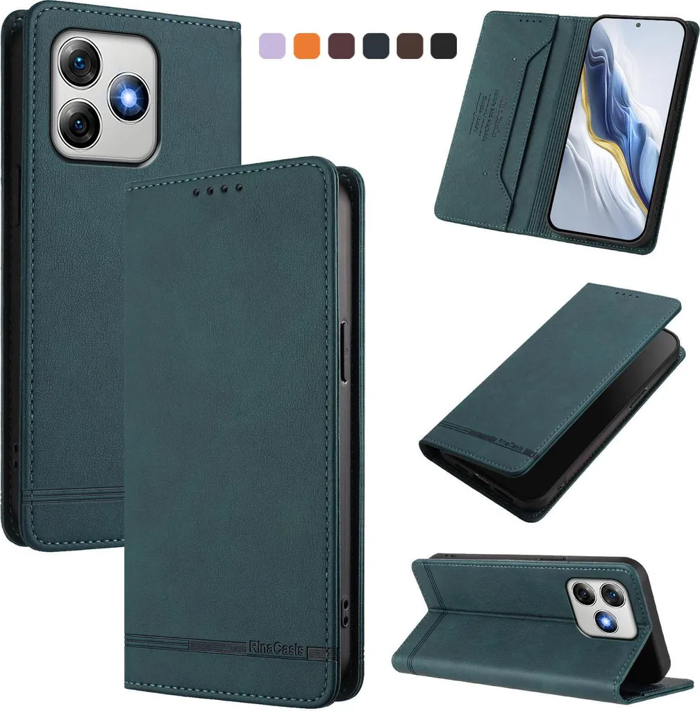 Custodia Elegante Ulefone Note 18 Pro/Ultra Verde Cuoio Vintage - 2