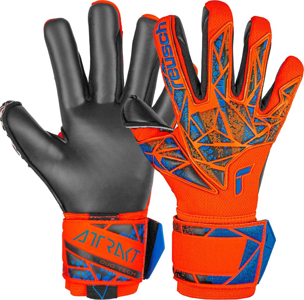 Reusch Torwarthandschuh Attrakt Duo mit Evolution Negative Cut 2211 hyper orng/elec blue/blck 9