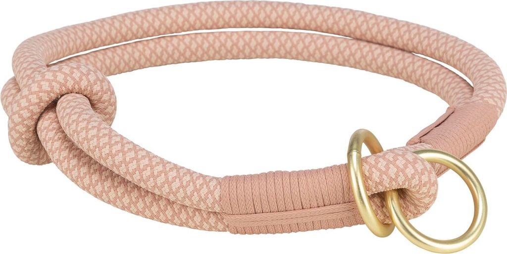 TRIXIE Soft Rope Zug-Stopp-Halsband - rosa/hellrosa - 35 cm/ø 6 mm