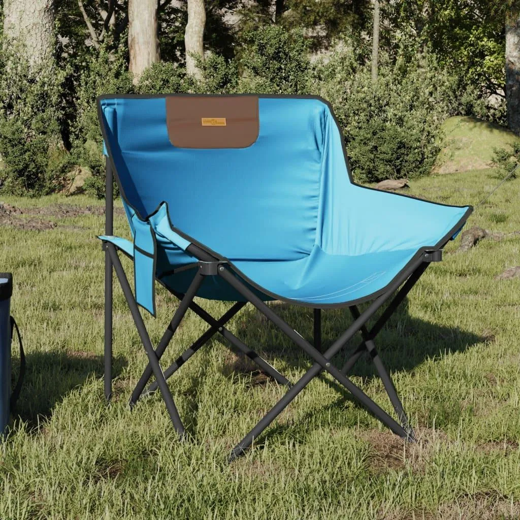 Chaises de camping pour pique-nique et plage pliables bleu clair - 2 pcs