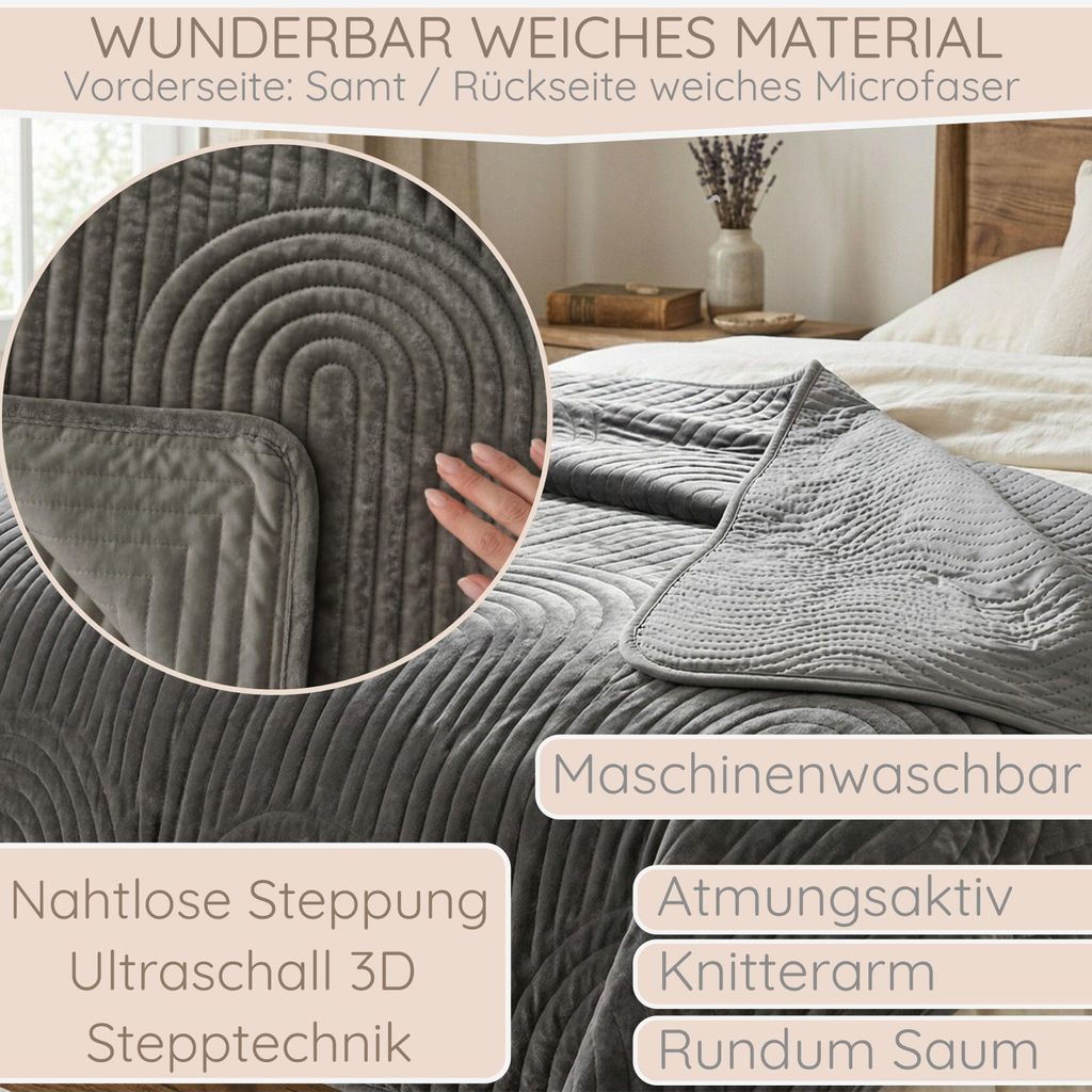 Tagesdecke 220x240 Bettüberwurf Tagesdecken