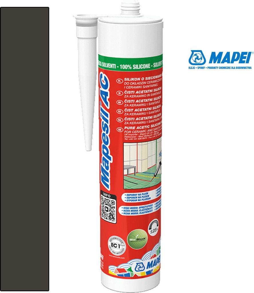 MAPEI® MAPESIL AC 1-Komponenten Fugen-Silikon 120 schwarz Produktbild 