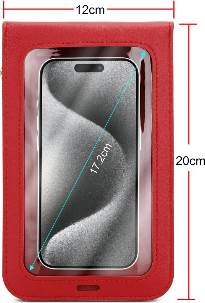 Cover Borsa Tracolla Huawei NOVA 13 Rosso | Custodia con Touch Window - 7