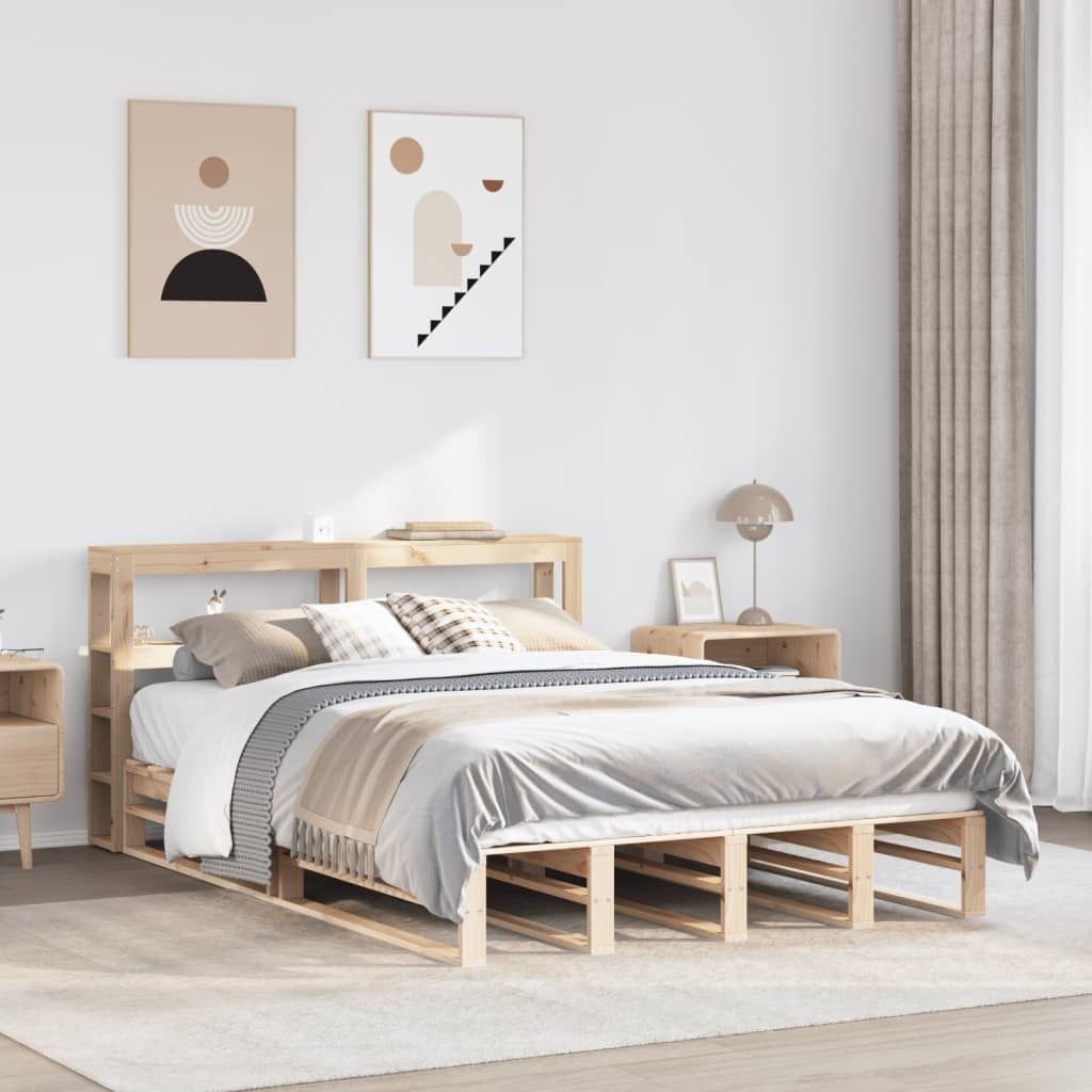 Maison Exclusive - Massivholzbett ohne Matratze 150x200 cm Kiefernholz