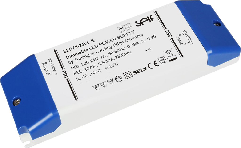 SELF SLD75-24VL-E, Desktopnetzteil IP20 75W 24V 3,1A dimmbar