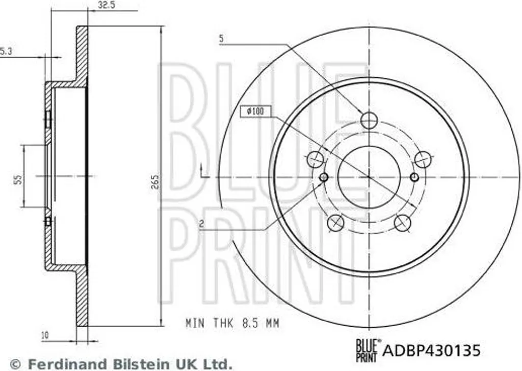 Disque de frein anticorrosion BLUE PRINT ADBP430135 haute qualité