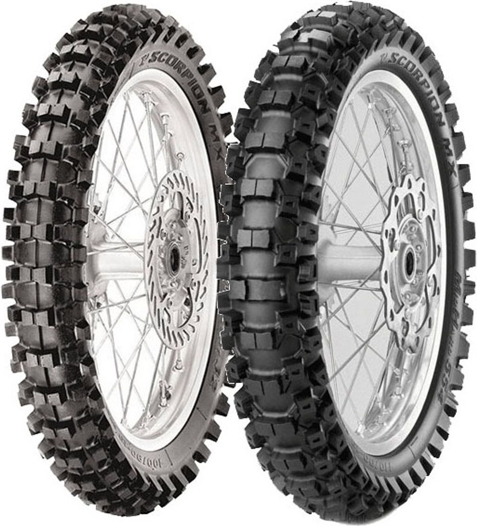 Paar Motorradreifen Pirelli 120/80-19 Mx32 Mid S + 120/80-19 Mx32 Mid H