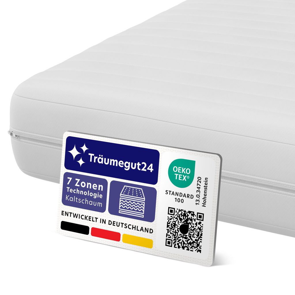 AquaFlex - 10cm 7-Zonen Kaltschaummatratze - H3 - (90 x 200 cm) - Träumegut24