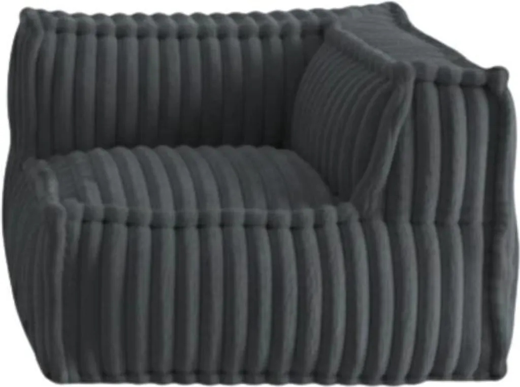 Fauteuil d'angle pour canapé modulable en fourrure côtelée 90 cm