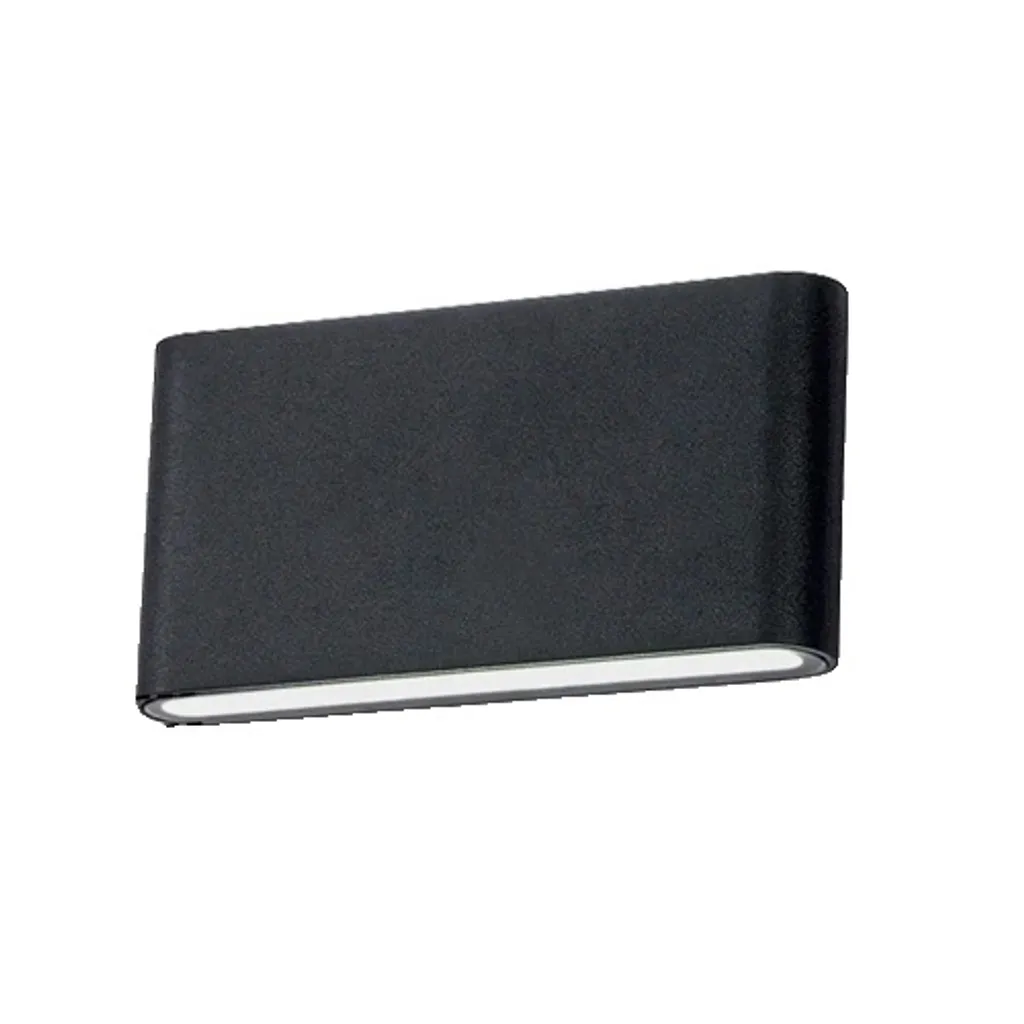 Applique LED Esterno Minimalista 12W Nero Grande | Luce 3000K Calda