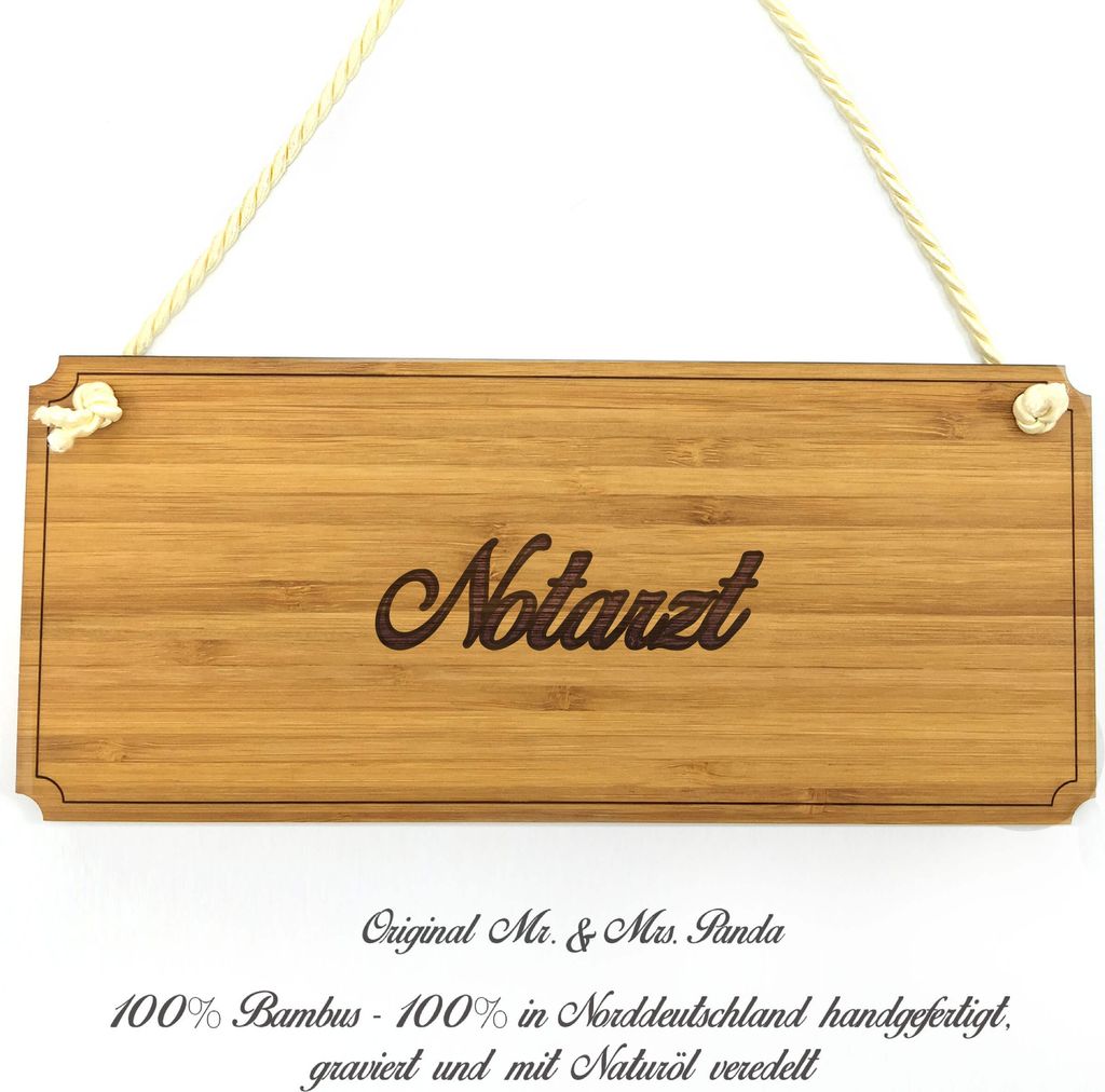Mr. & Mrs. Panda Schild Notarzt - Geschenk, Holz Wegweiser, Landhaus, Geschenkidee, Holzschild, Infotafel, Graviert, Shabby, Werbeschild