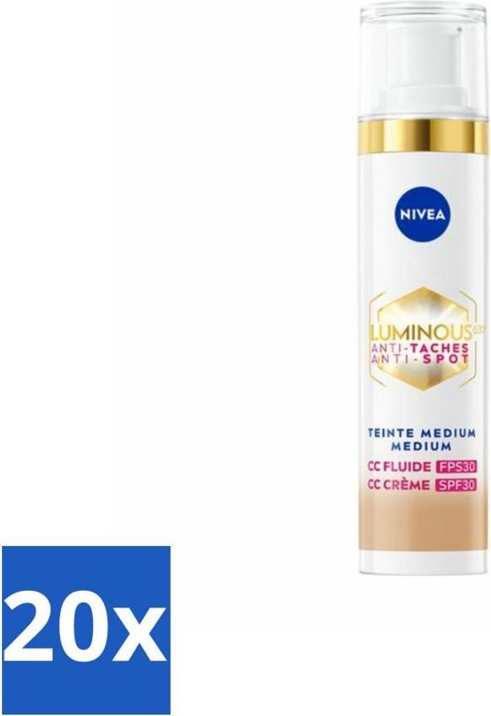 NIVEA – Cellular LUMINOUS 630 CC Cream Medium – Getönte Tagescreme – Gegen Pigmentflecken – LSF 30 – 40 ml - Vorteilspack - 20 Stücke