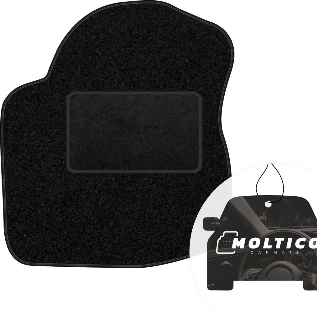 moto-MOLTICO Fahrer Fußmatte Auto Velours Fahrerseite Autoteppiche Schwarz Fahrermatte 1-teilig passend für Ford Fiesta IV 1998-2000