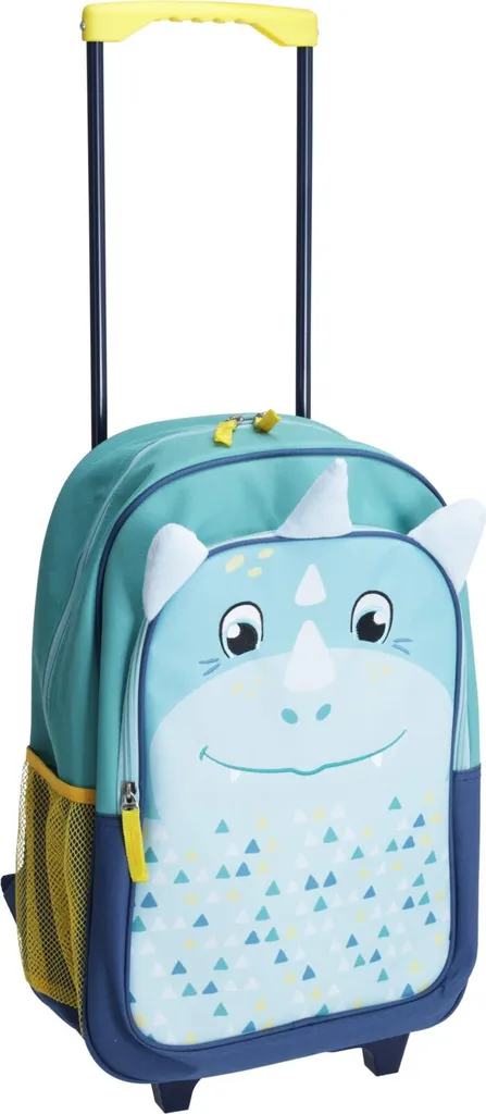 Valise pour enfants Dino bleue 30x13x42cm - Bagage cabine rigide